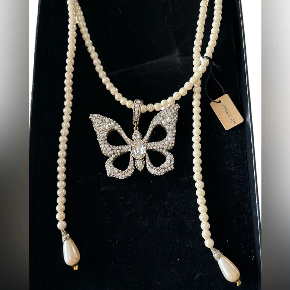 Heidi Daus Monarch Magic Pearl Necklace and Earring Set NWT - Picture 5 of 9